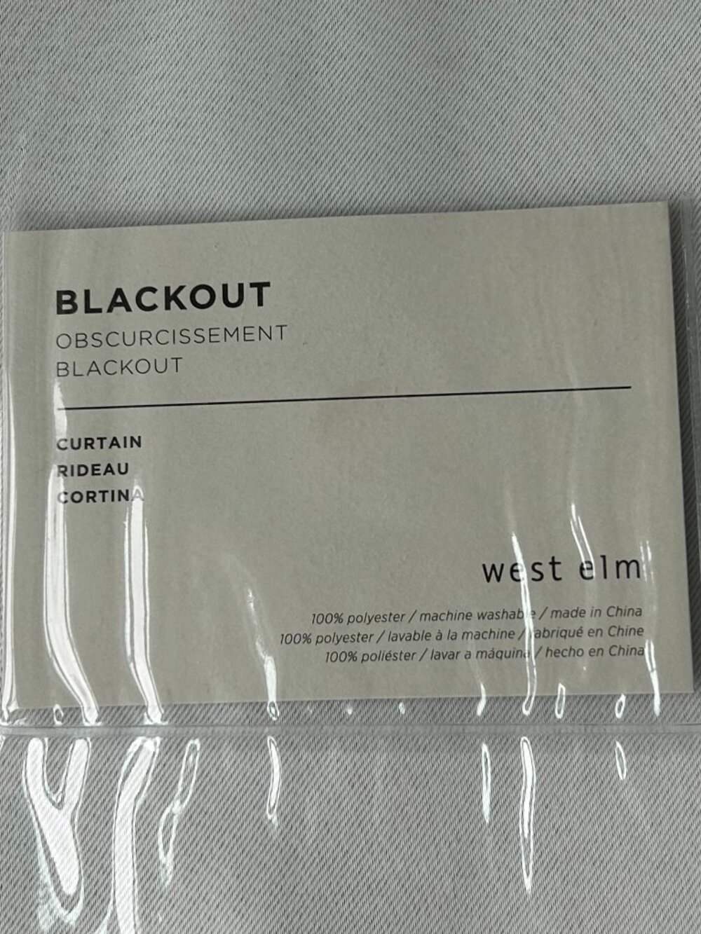 West Elm Three (3) Curtain Panels Grey NWT - Picture 2 of 3